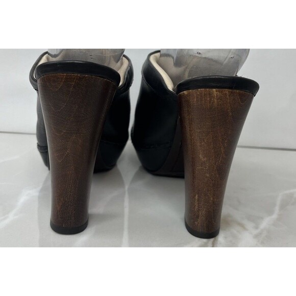 Frye Natasha Leather High Heels Pumps Clogs Black Sz 7 M Slip On Shoes Platform - Picture 4 of 10